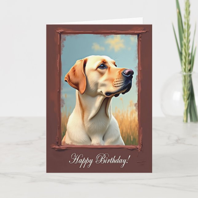 Carte d'anniversaire douce pour chien ivoire (Devant)