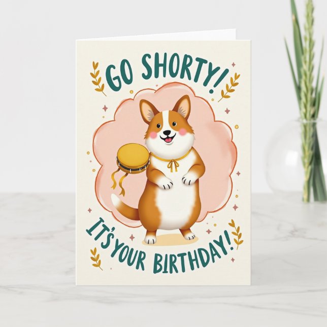 Carte d'anniversaire douce pour chien roux (Devant)
