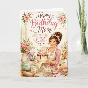 Carte d'anniversaire douce pour maman avec kit flo