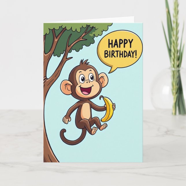 Carte d'anniversaire douce pour primate (Devant)