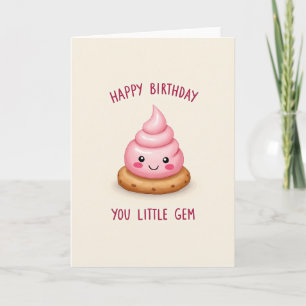 Carte d'anniversaire douce rose friandise