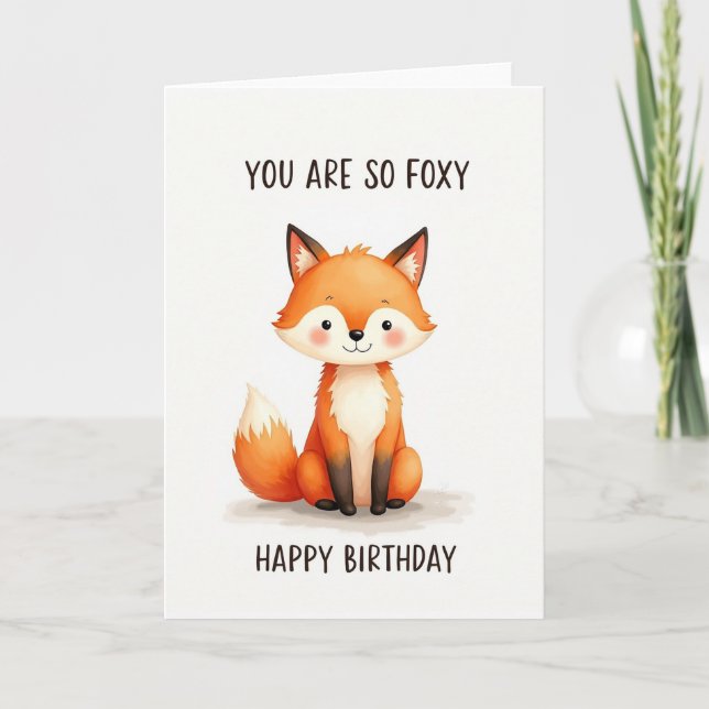 Carte d'anniversaire douce Vulpine (Devant)