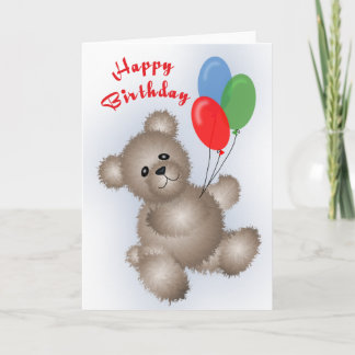 Carte d'anniversaire d'ours de nounours