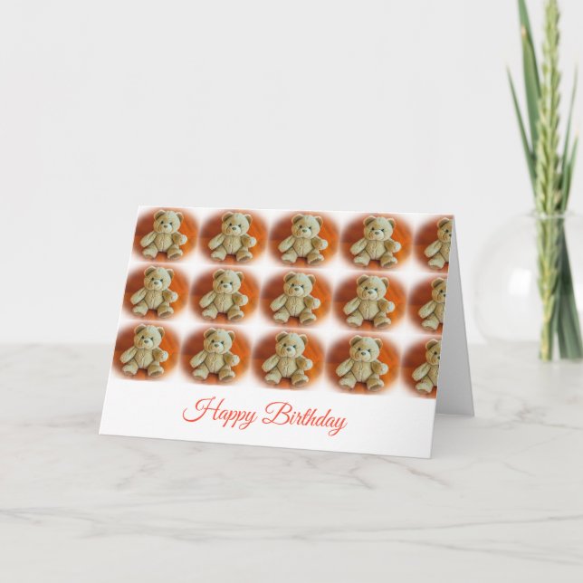 Carte d'anniversaire d'ours en peluche (Devant)