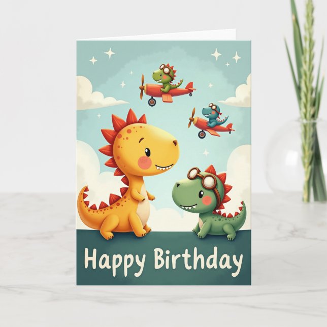 Carte d'anniversaire doux reptile (Devant)