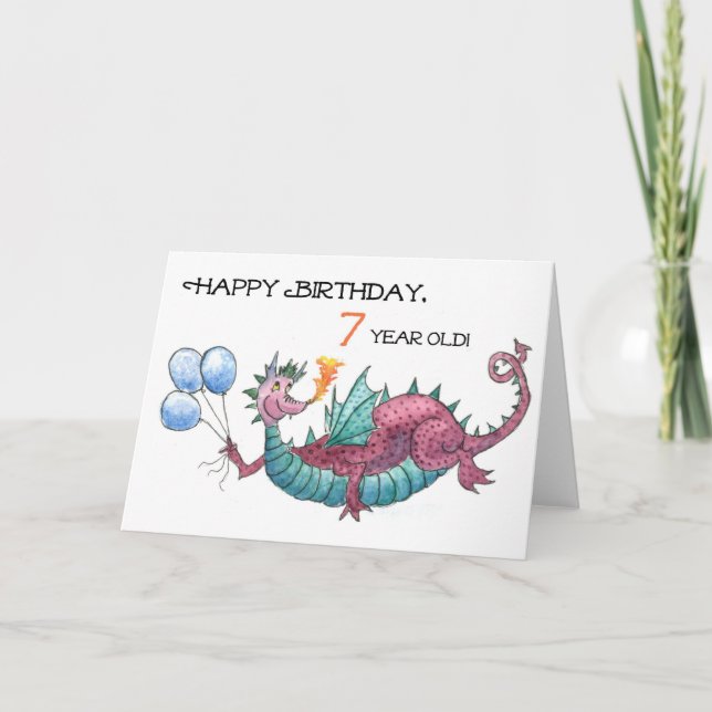 Carte d'anniversaire Dragon 7e (Devant)