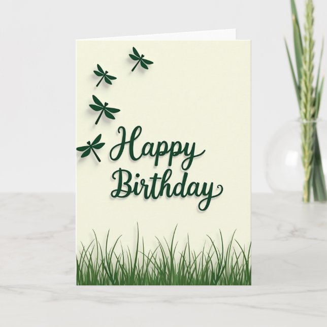 Carte d'anniversaire Dragonfly Art (Devant)