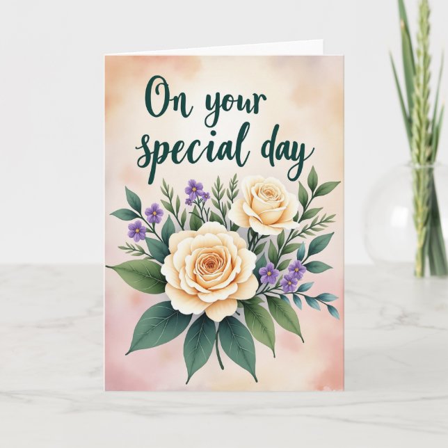 Carte d'anniversaire Dreamy Bloom (Devant)