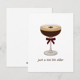 Carte d'anniversaire drôle à l'espresso Martini aq