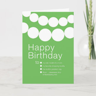 Carte d'anniversaire drôle à maman