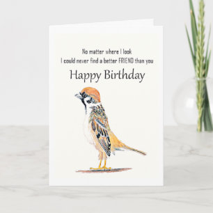 Carte d'anniversaire drôle Amitié Amie Moineau Ois