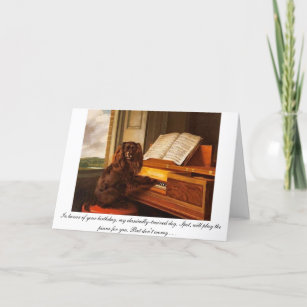 Carte d'anniversaire drôle avec chien et piano