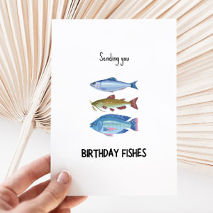 Carte d'anniversaire drôle avec poissons