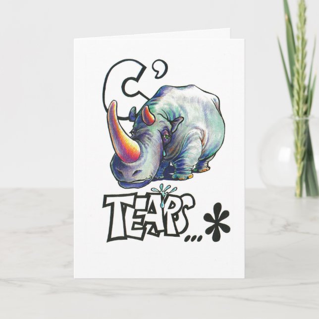 Carte d'anniversaire drôle avec rhino (Devant)
