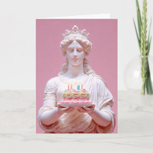Carte d'anniversaire drôle avec une statue grecque