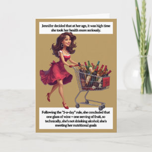 Carte d'anniversaire drôle Chariot à vin Blague 5