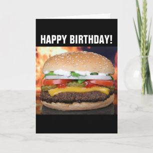CARTE D'ANNIVERSAIRE DRÔLE CHEESEBURGER