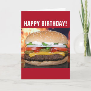 CARTE D'ANNIVERSAIRE DRÔLE CHEESEBURGER