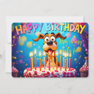 Carte d'anniversaire drôle Chien Mignon Chaotique