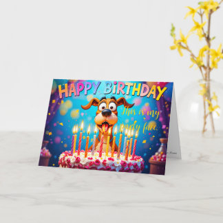 Carte d'anniversaire drôle Chien Mignon Chaotique
