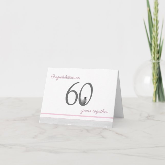 Carte d'anniversaire drôle de 60 ans de mariage en (Devant)