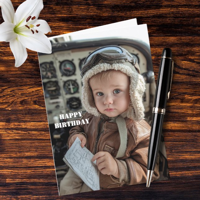 Carte d'anniversaire drôle de bébé pilote avec hum (Créateur téléchargé)