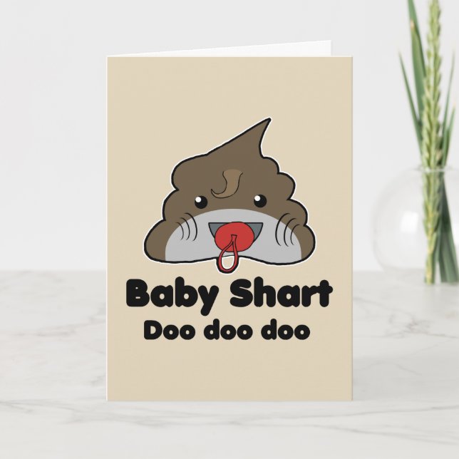 Carte d'anniversaire drôle de bébé requin parodie  (Devant)