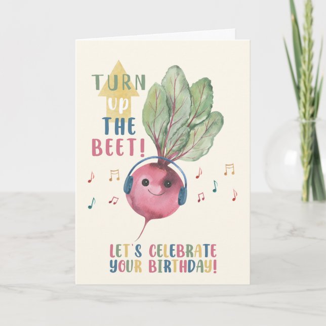 Carte d'anniversaire drôle de betterave – Augmente (Devant)