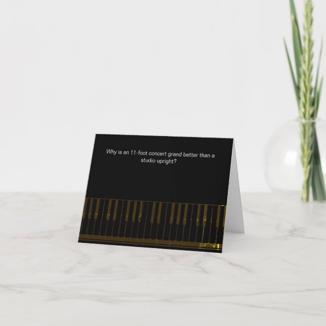Carte d'anniversaire drôle de blague au piano (Devant)