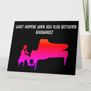 Carte d'anniversaire drôle de blague au piano