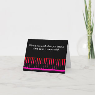 Carte d'anniversaire drôle de blague au piano