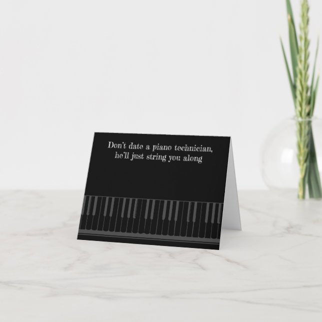 Carte d'anniversaire drôle de blague au piano (Devant)