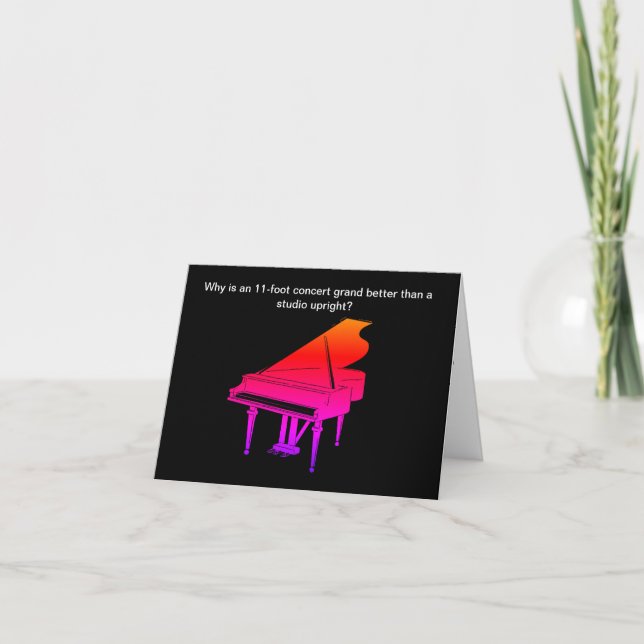 Carte d'anniversaire drôle de blague au piano (Devant)