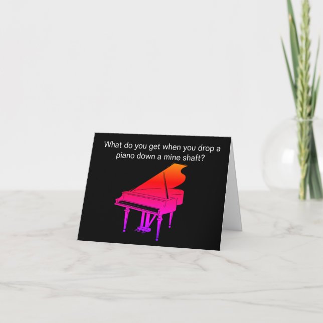 Carte d'anniversaire drôle de blague de piano (Devant)