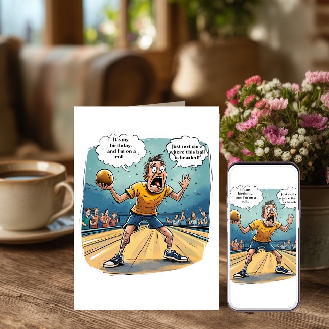 Carte d'anniversaire drôle de bowling (Créateur téléchargé)