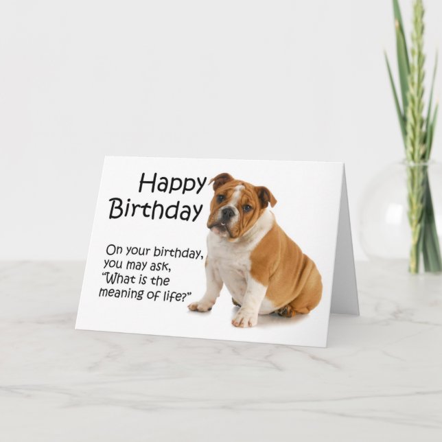 Carte d'anniversaire drôle de Bulldog (Devant)