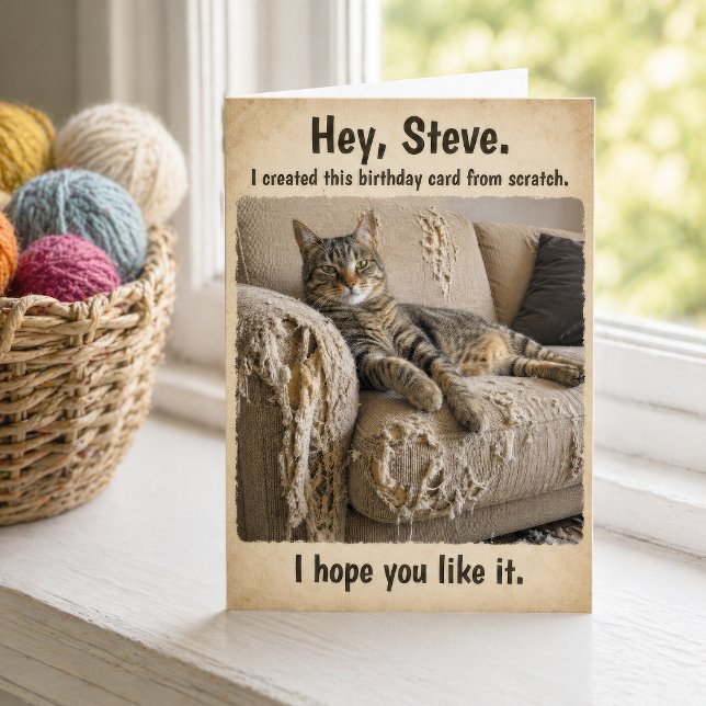 Carte d'anniversaire drôle de canapé pour chat per (Créateur téléchargé)
