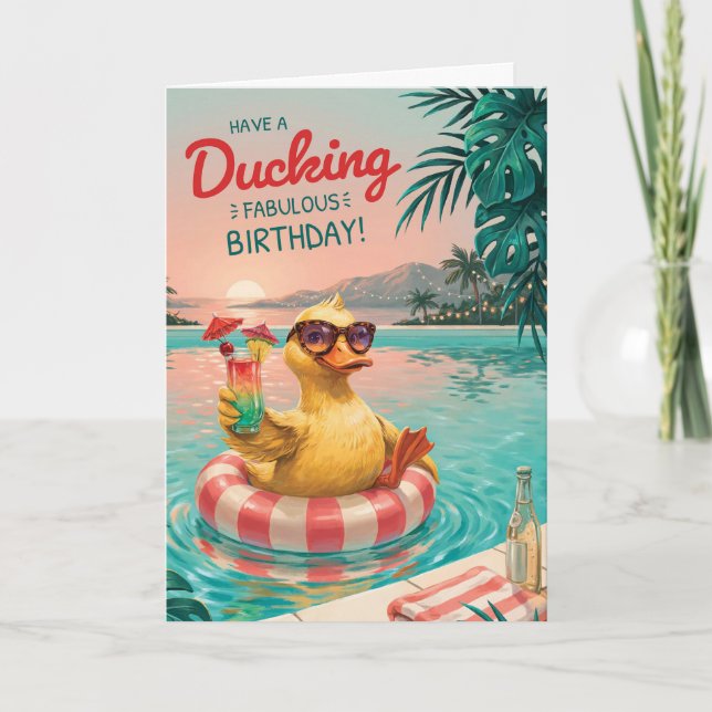 Carte d'anniversaire drôle de canard pour femmes (Devant)