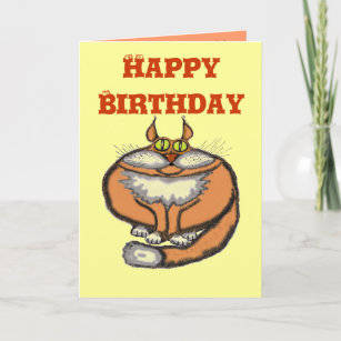 Carte d'anniversaire drôle de chat