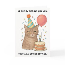 Carte d'anniversaire drôle de chat impassible