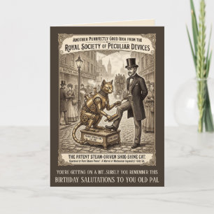 Carte d'anniversaire drôle de chat victorien