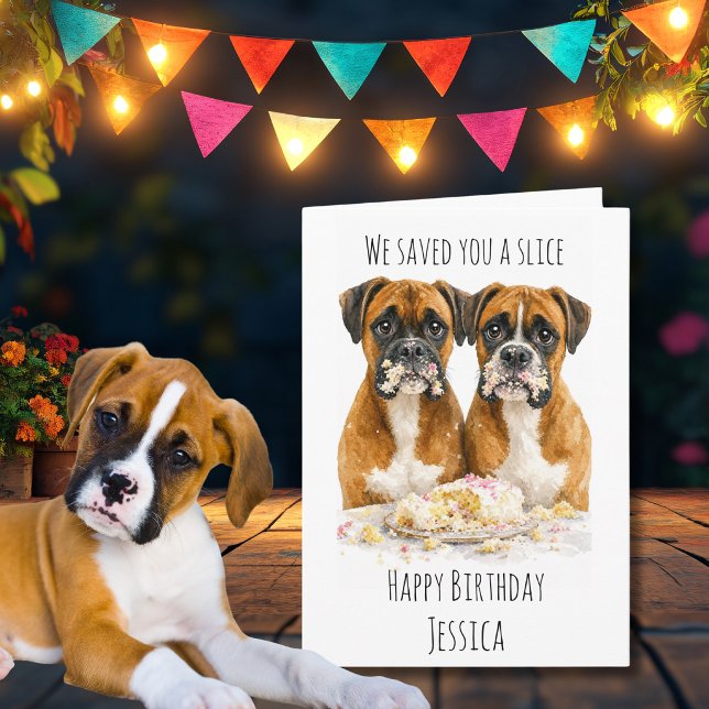 Carte d'anniversaire drôle de chien Boxer (Créateur téléchargé)