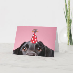 Carte d'anniversaire drôle de chien noir mignon 