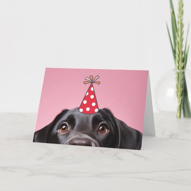 Carte d'anniversaire drôle de chien noir mignon  (Devant)