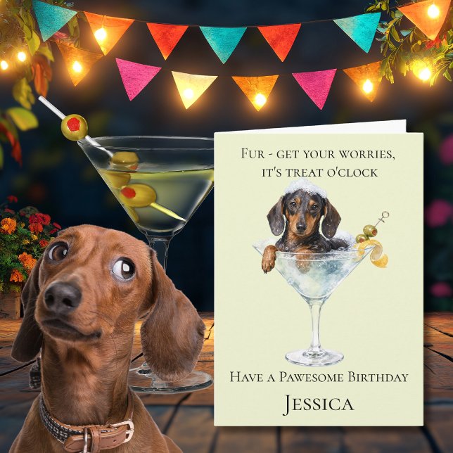 Carte d'anniversaire drôle de chien teckel (Créateur téléchargé)