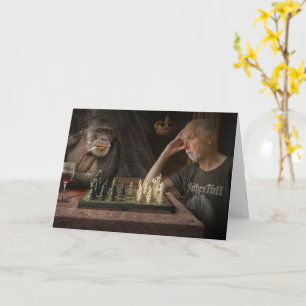 CARTE D'ANNIVERSAIRE DRÔLE DE CHIMPANZÉ