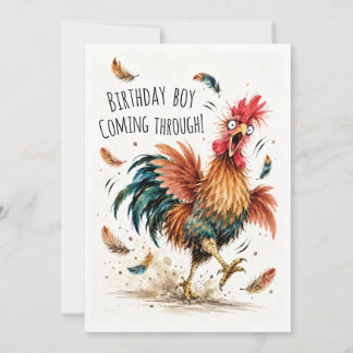 Carte d'anniversaire drôle de coq pour lui | Garço