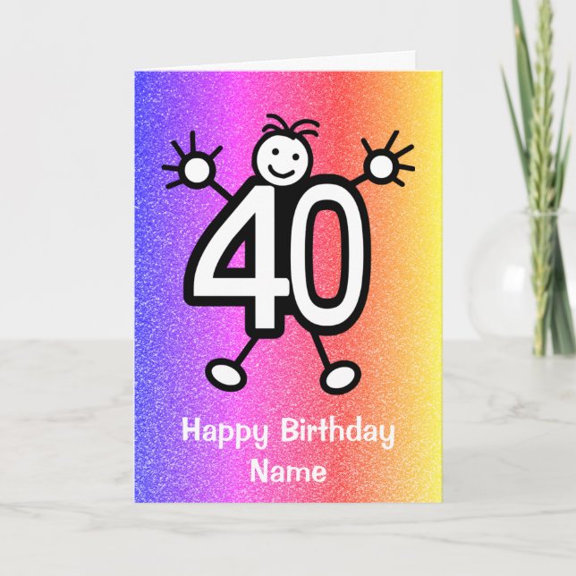 Carte d'anniversaire drôle de dessin animé pour 40 (Devant)