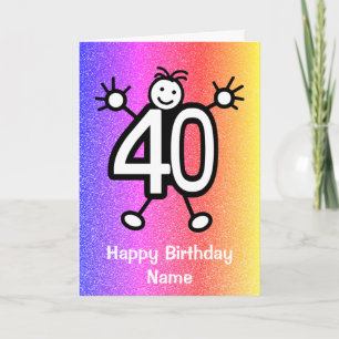 Carte d'anniversaire drôle de dessin animé pour 40