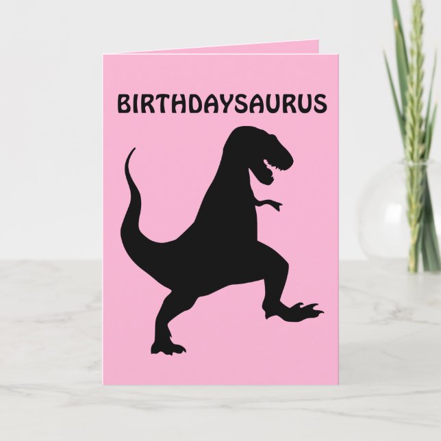 CARTE D'ANNIVERSAIRE DRÔLE DE DINOSAURE (Devant)